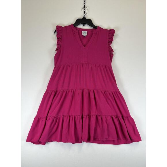 Shop The Mint Dress Womens Medium Ruffle Sleeve Tiered Babydoll Summer Casual - Picture 1 of 5